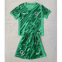 Niederlande Torwart Fußballbekleidung Heimtrikot Kinder EM 2024 Kurzarm (+ kurze hosen)